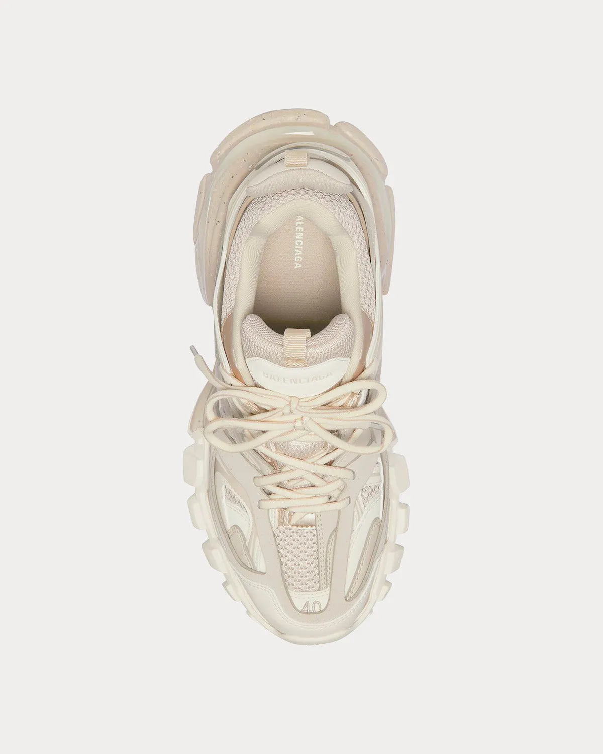Track Recycled Sole Mesh & Nylon Light Beige Low Top Sneakers