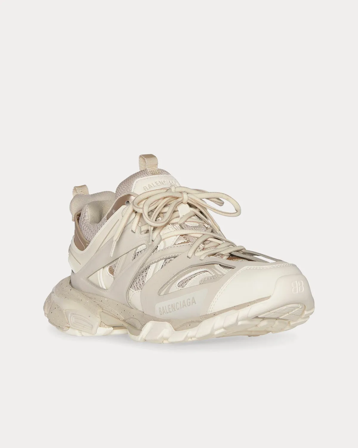 Track Recycled Sole Mesh & Nylon Light Beige Low Top Sneakers