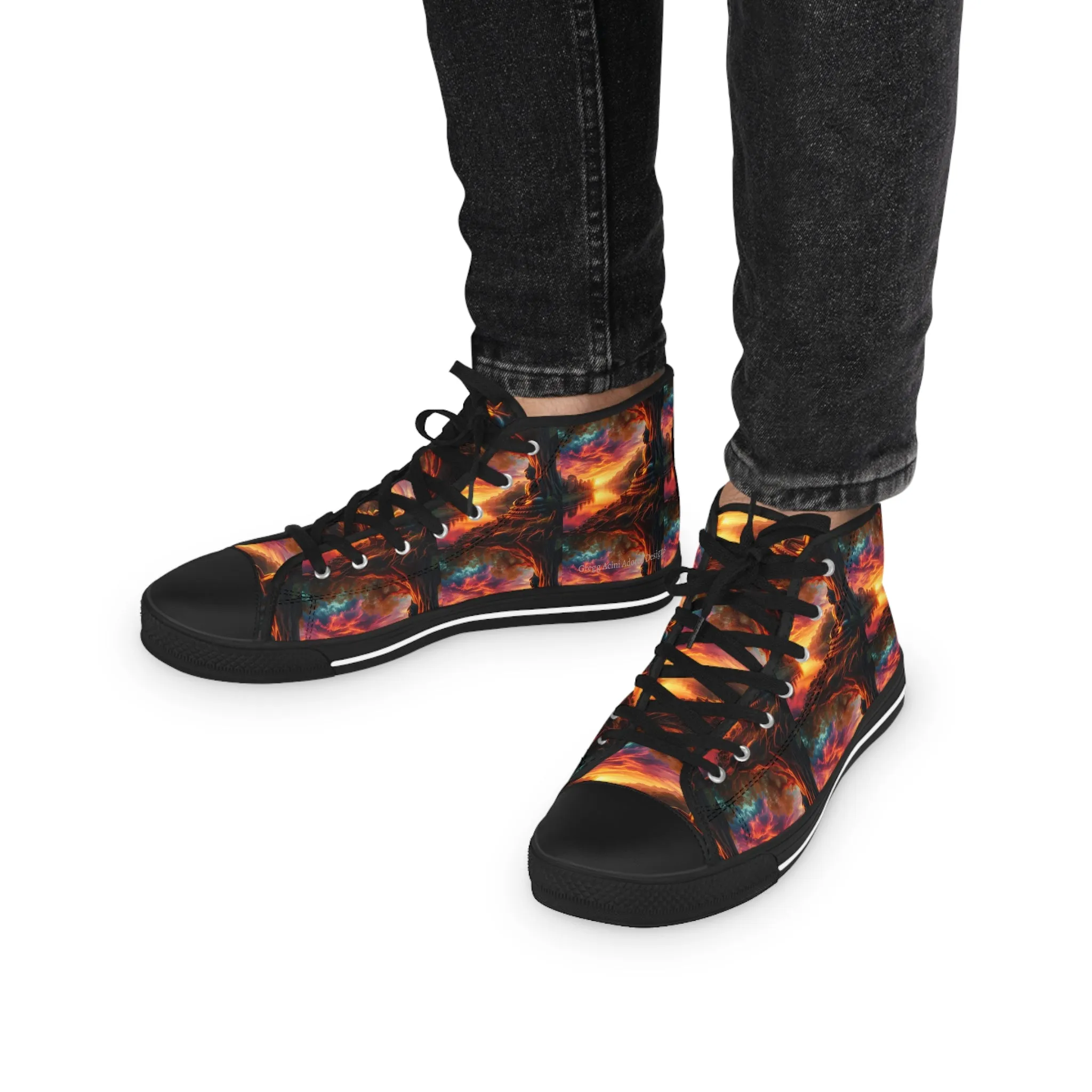 Tranquility Artistic High Top Sneakers by Gregg Acini Adoree Designs