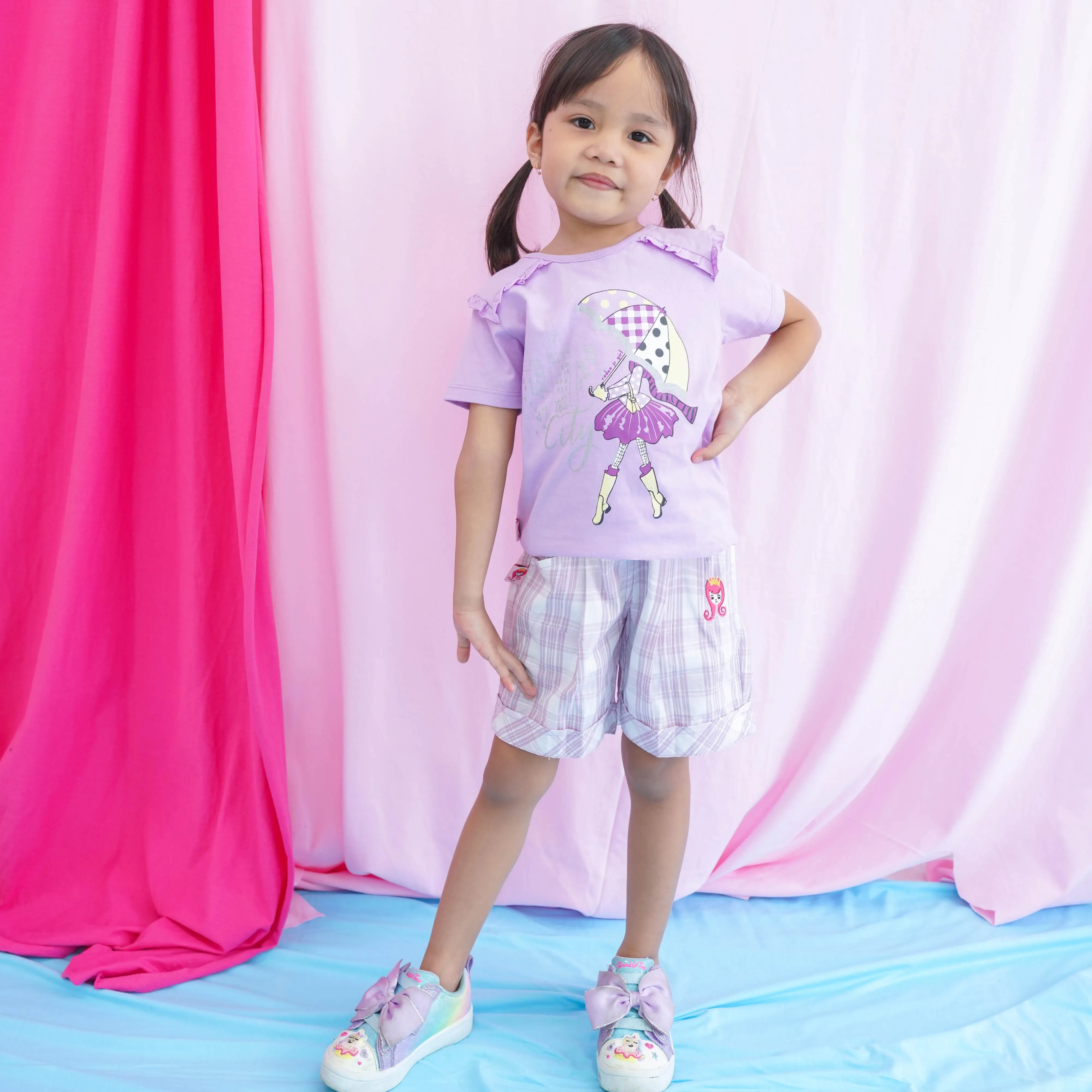 Tshirt/ Kaos Anak Perempuan/ Rodeo Junior Girl Purple/ Urban Casual