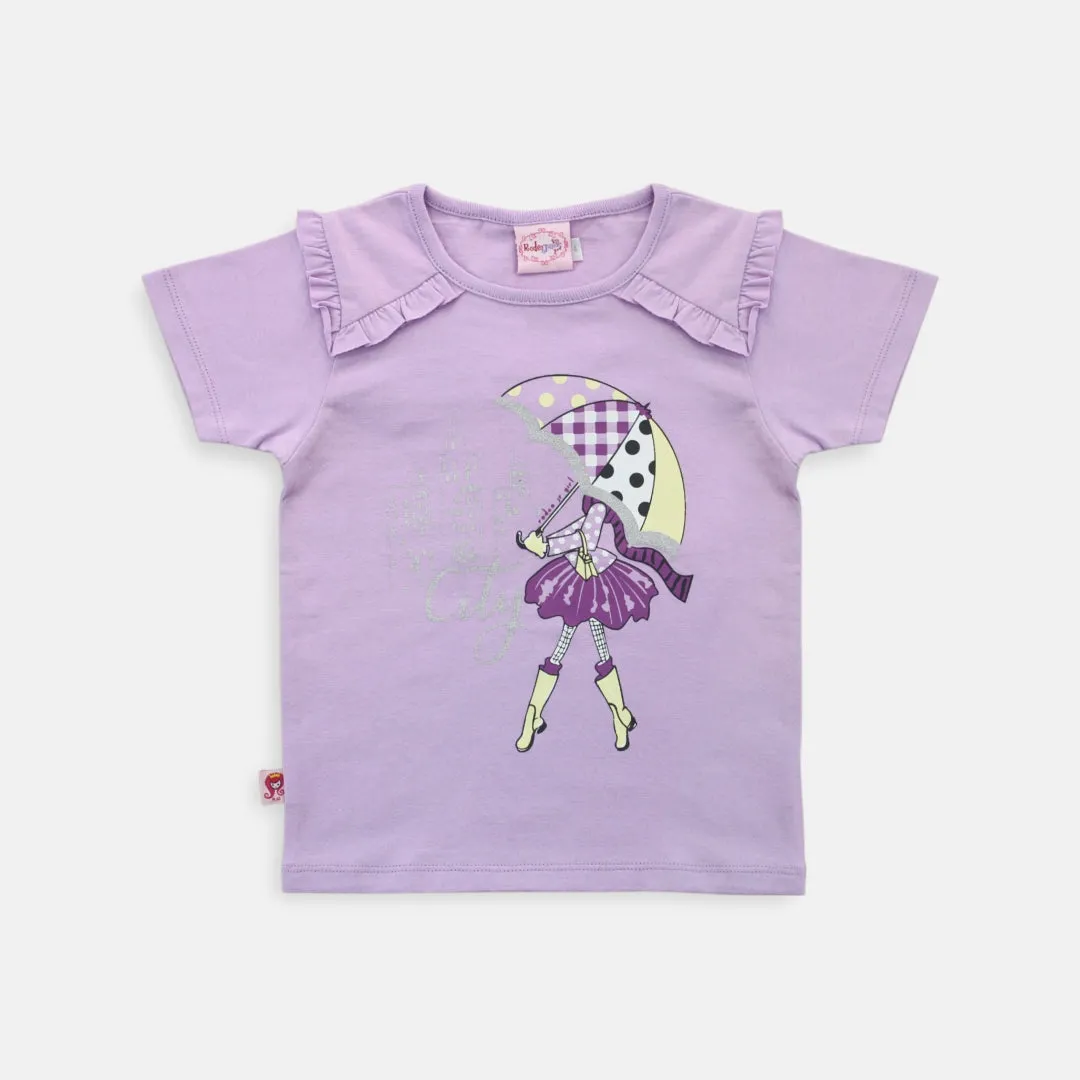 Tshirt/ Kaos Anak Perempuan/ Rodeo Junior Girl Purple/ Urban Casual