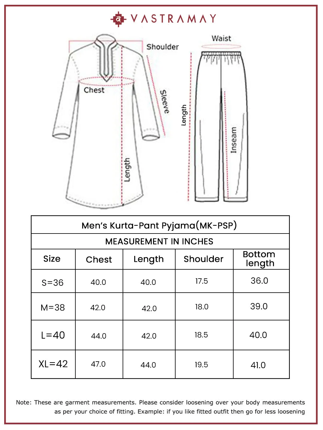 VASTRAMAY Men's Peach Rayon Kurta, Pyjama And Dupatta Set.