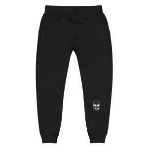 White Skull With Shades Unisex fleece sweatpants