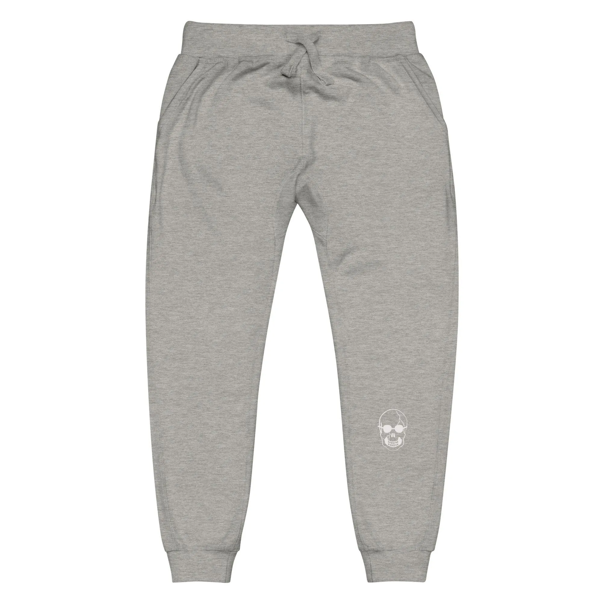 White Skull With Shades Unisex fleece sweatpants