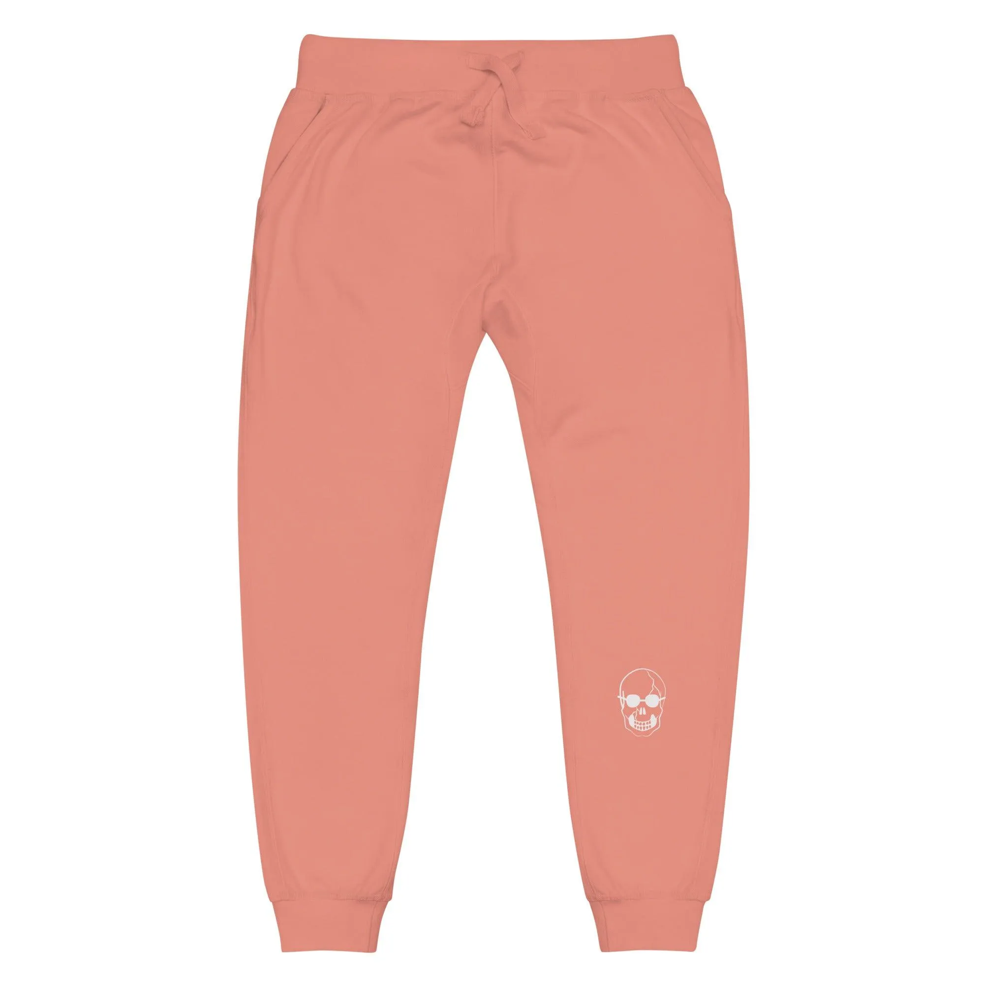 White Skull With Shades Unisex fleece sweatpants