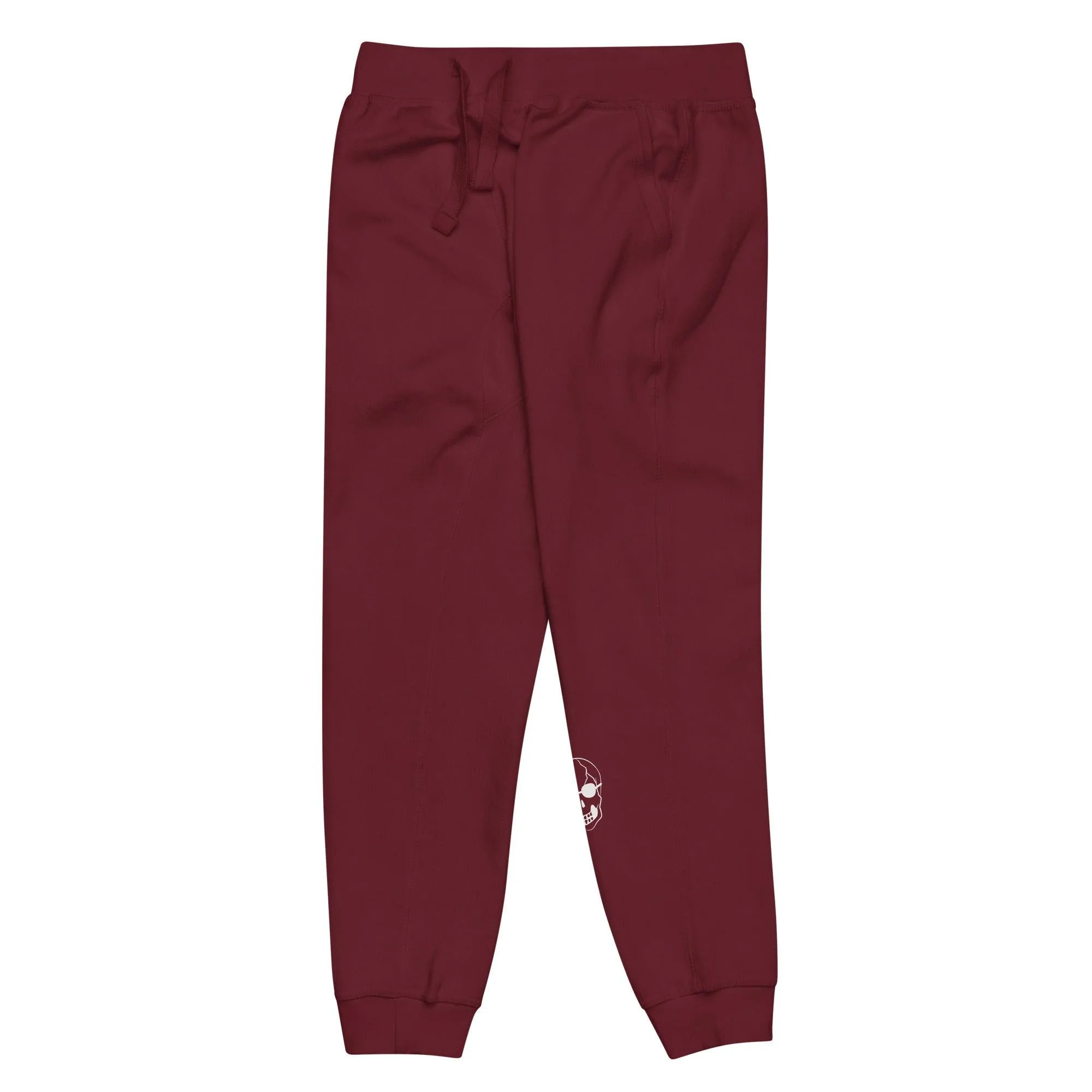 White Skull With Shades Unisex fleece sweatpants