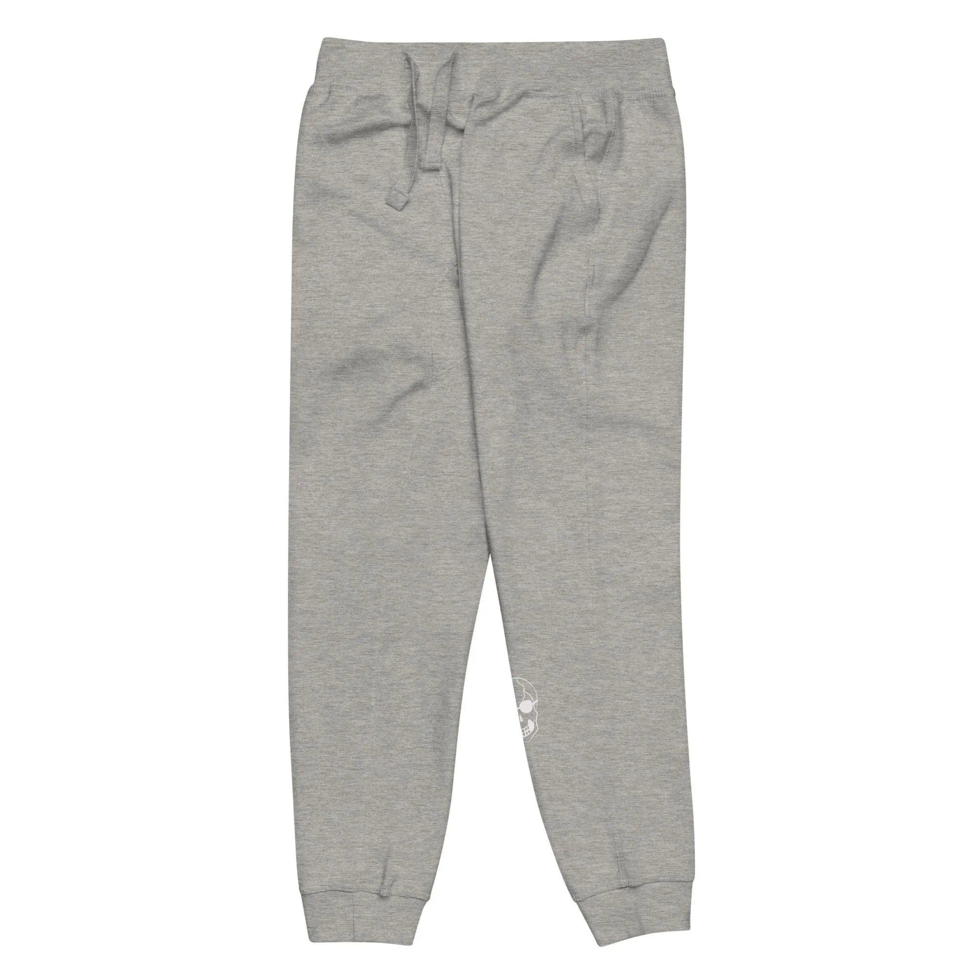 White Skull With Shades Unisex fleece sweatpants