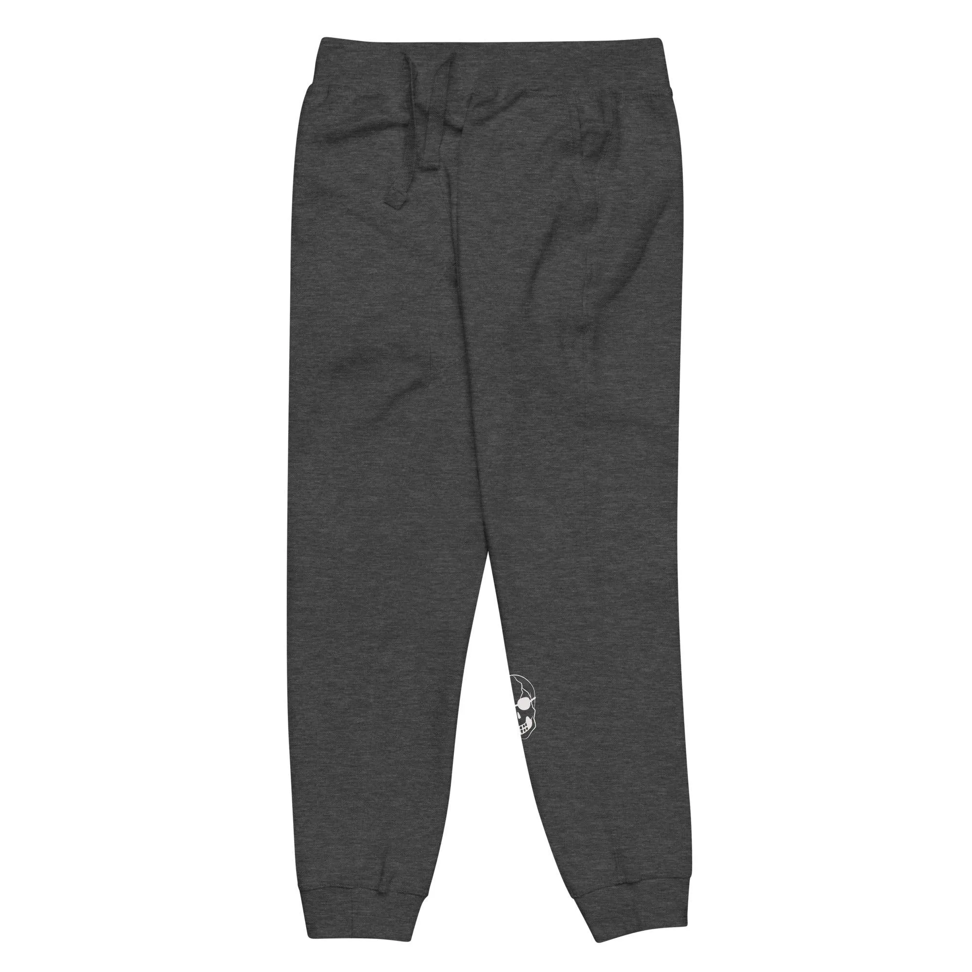 White Skull With Shades Unisex fleece sweatpants