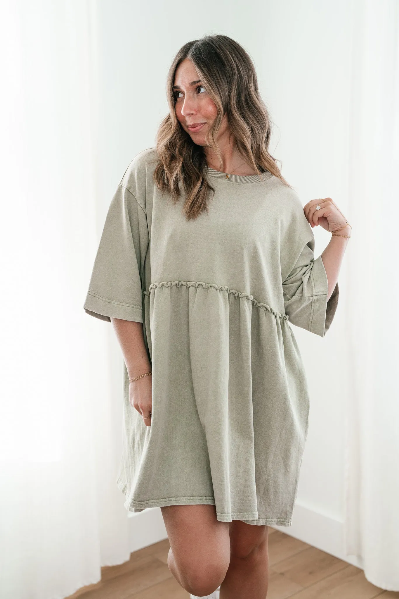 Wild & Free Mineral Wash Babydoll Dress