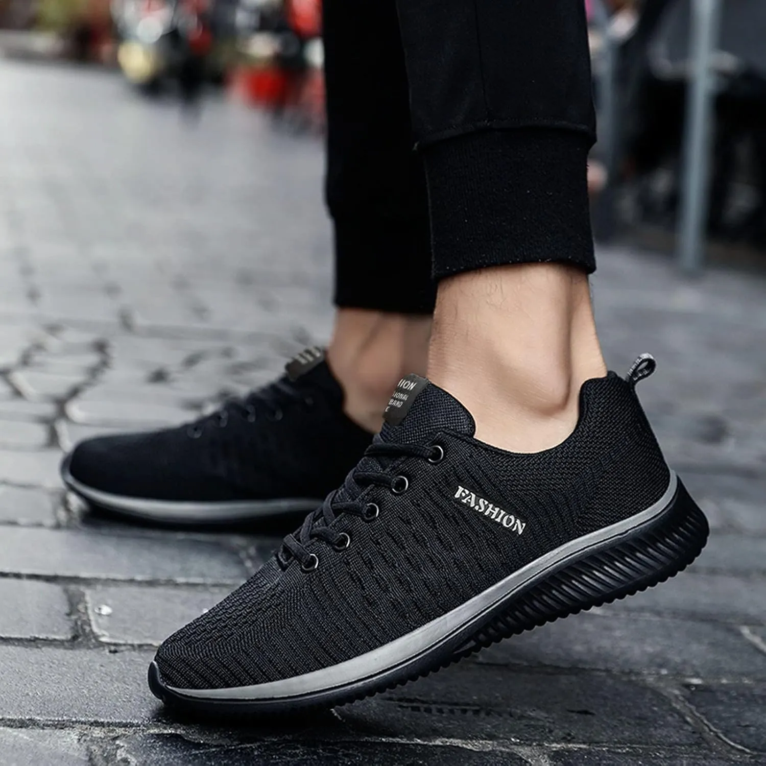 Womens Lace Up Running Shoes Non Slip Walking Shoes Mens Dress Shoes Breathable Ladies Shoes Casual Black Platform Sneaker Platform Tennis Shoe Cross Trainer Shoe