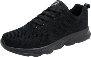 Womens Lace Up Walking Shoes Memory Foam Lightweight Comfort Running Shoes for Men Walking Men's Shoes Casual Brown Sneakers Black Tennis Shoe Cross Trainer Shoe