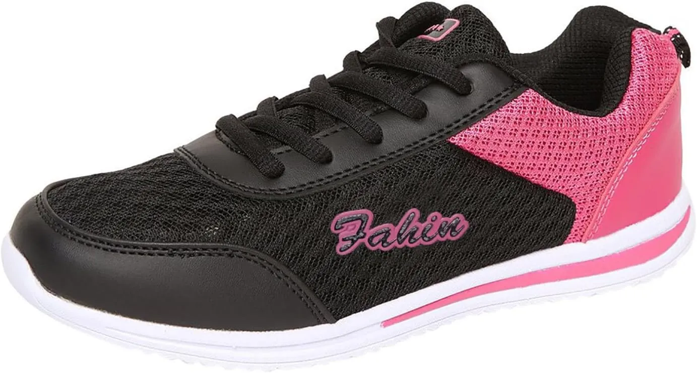 Womens Lace Up Walking Shoes Memory Foam Lightweight Comfort Tennis Shoes Womens Sport Women's Shoes Casual White Sneakers Steel Toe Tennis Shoe Trainers Shoe