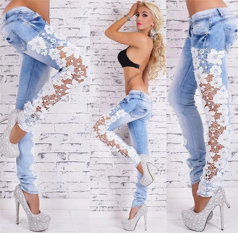 Women's Tide Fit Lace Up Skinny Jeans - GlamzLife