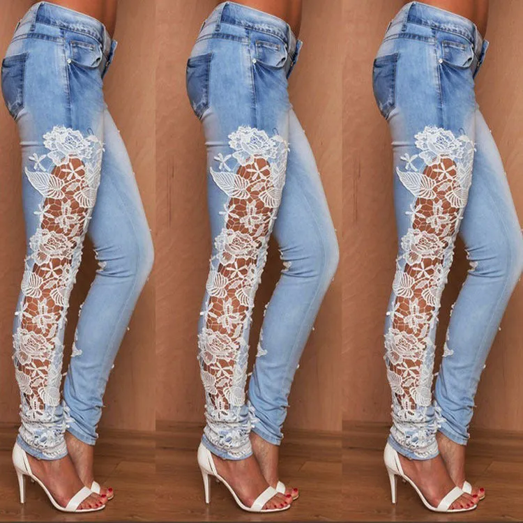 Women's Tide Fit Lace Up Skinny Jeans - GlamzLife