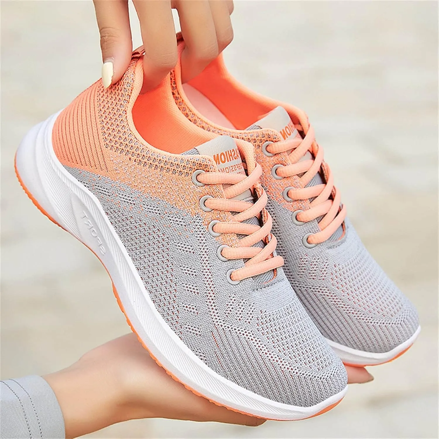 Womens Walking Shoes Lace Up Lightweight Memory Foam Cheer Mens Running Shoes Sports Shoes Casual Slip On Sneakers Platform Tennis Shoe Trainers Shoe