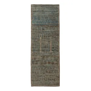 Zameen Patterned Modern Wool Rug - 2'10" x 8'4"