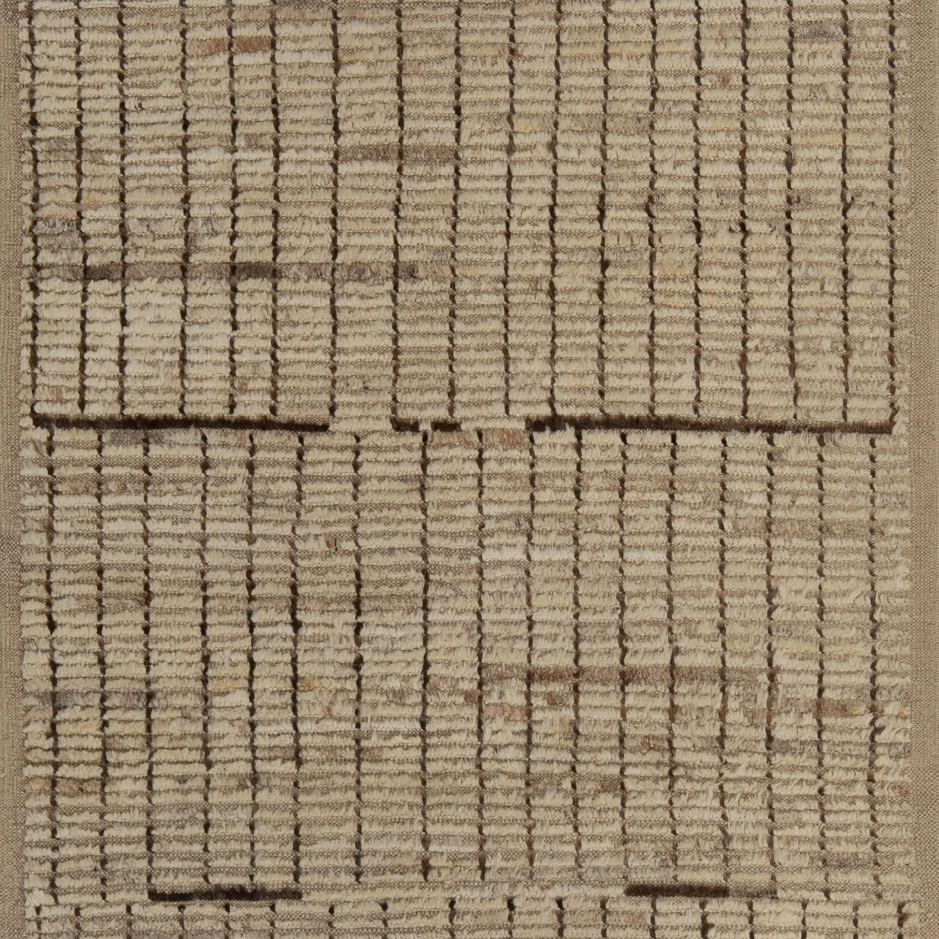 Zameen Patterned Modern Wool Rug - 3'4" x 10'1"