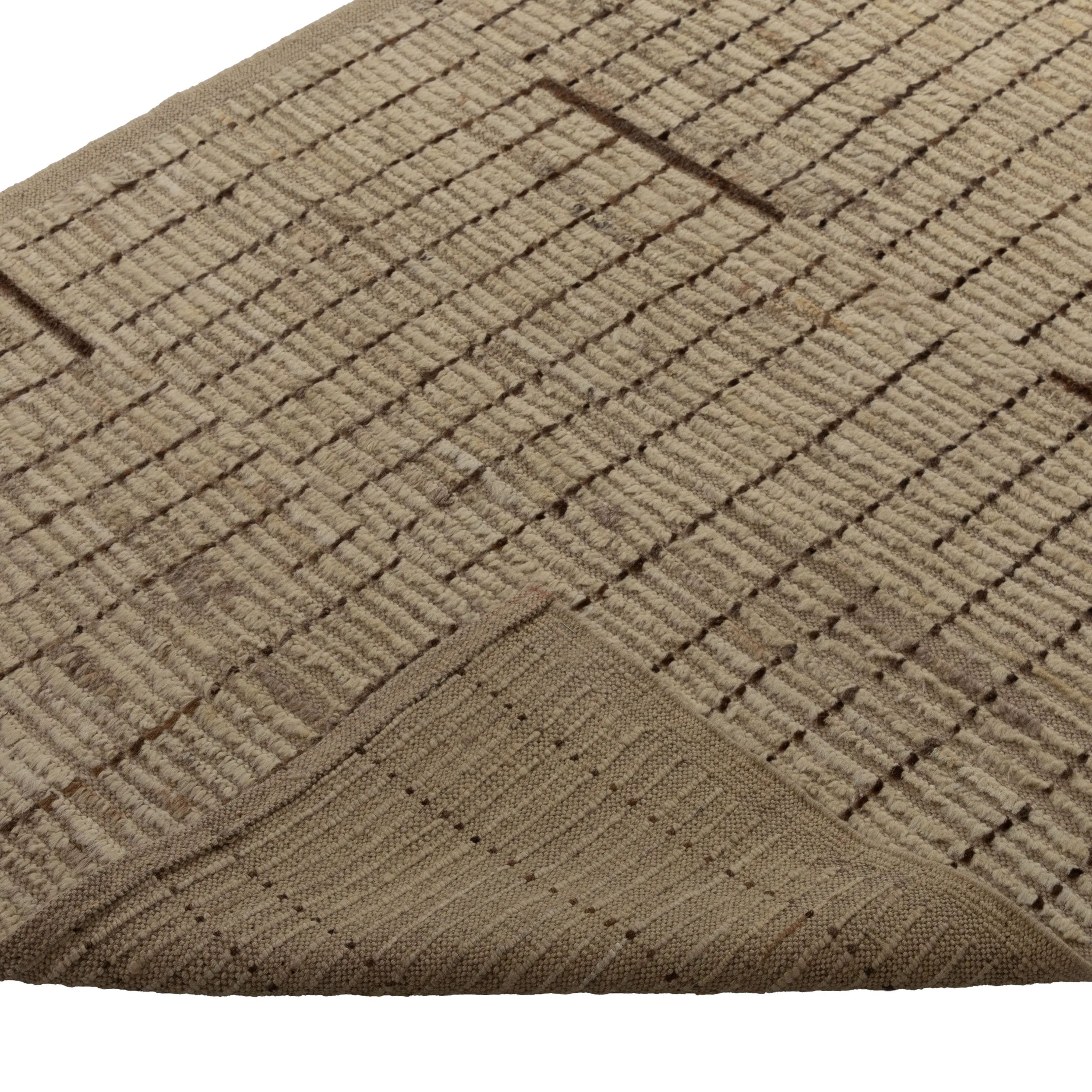 Zameen Patterned Modern Wool Rug - 3'4" x 10'1"