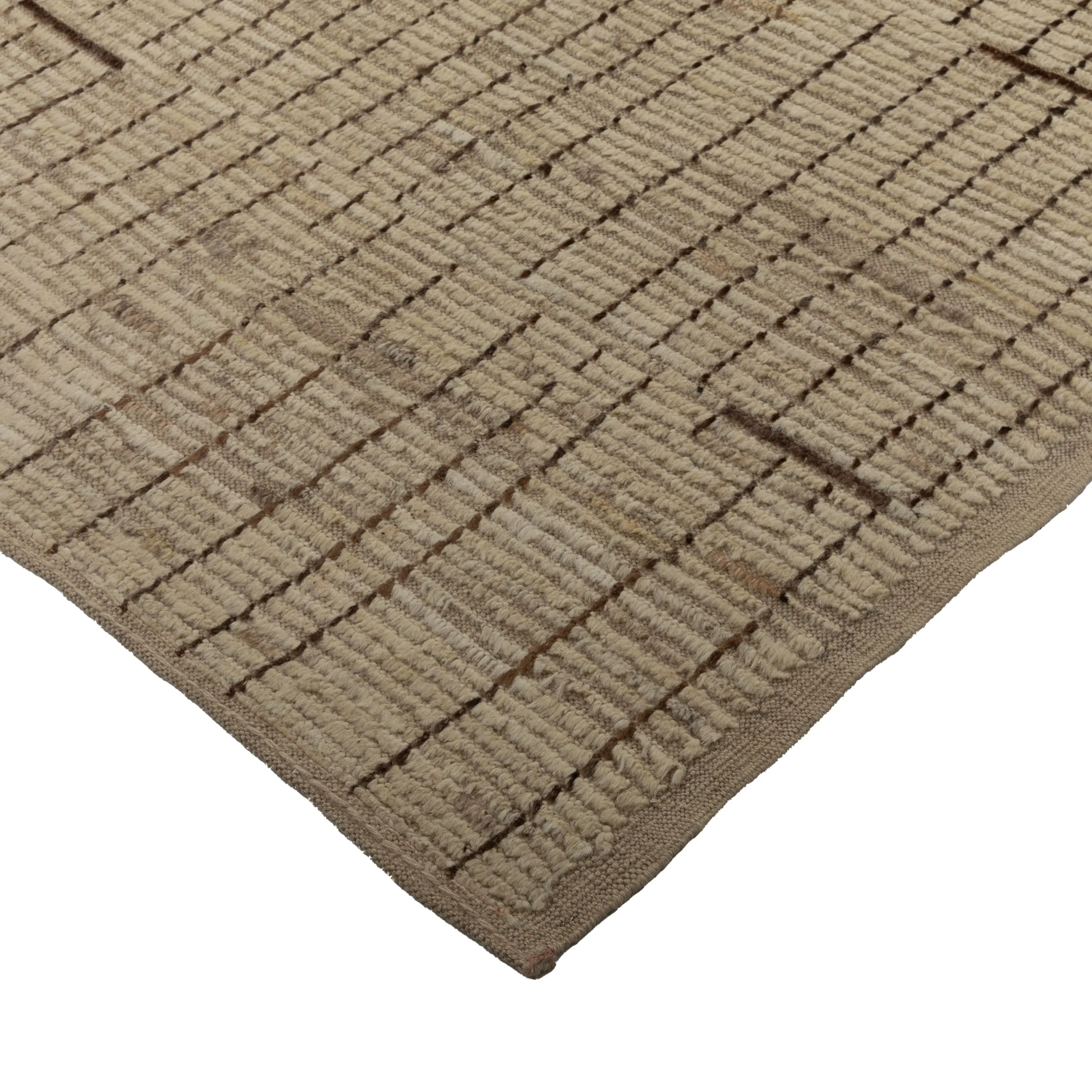 Zameen Patterned Modern Wool Rug - 3'4" x 10'1"