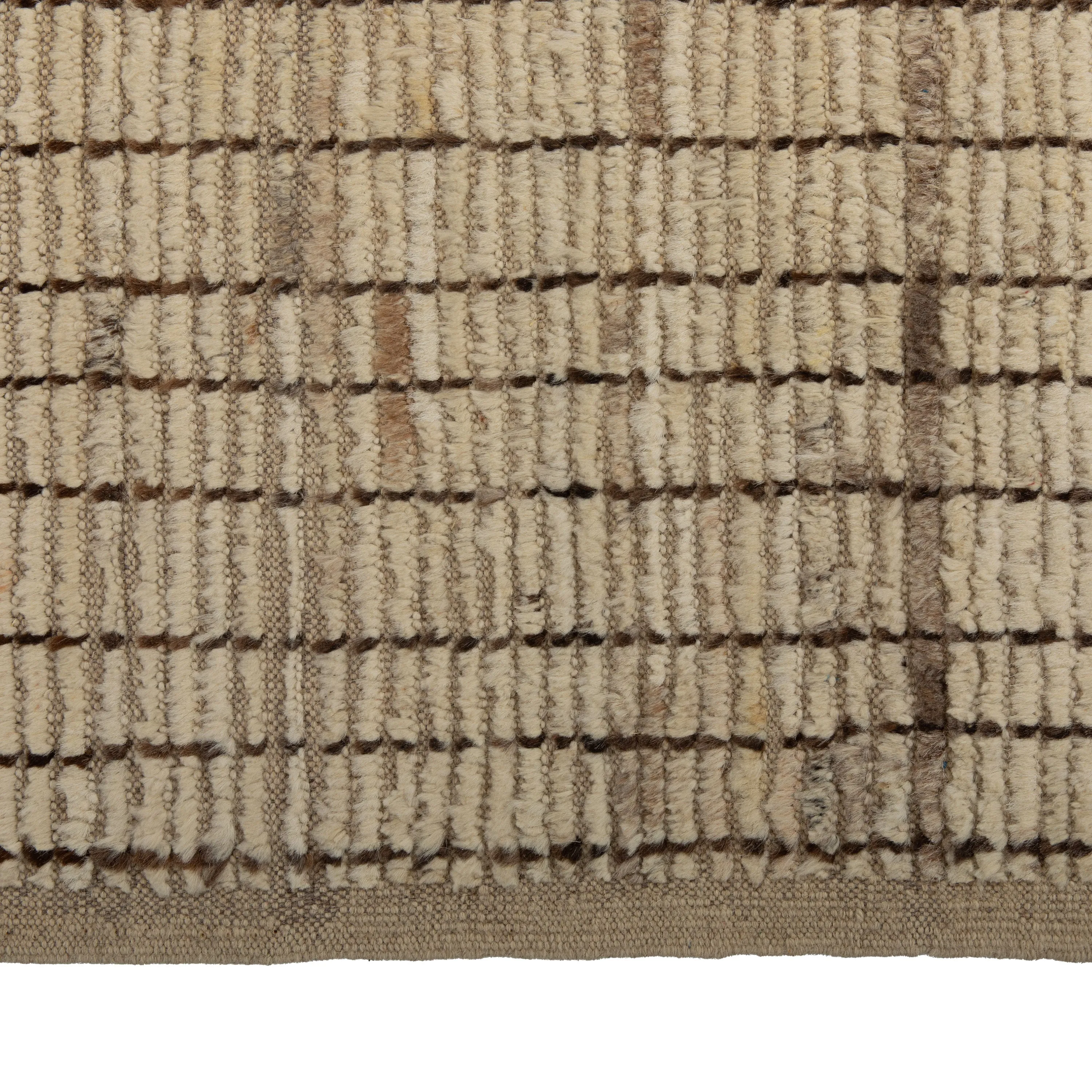 Zameen Patterned Modern Wool Rug - 3'4" x 10'1"