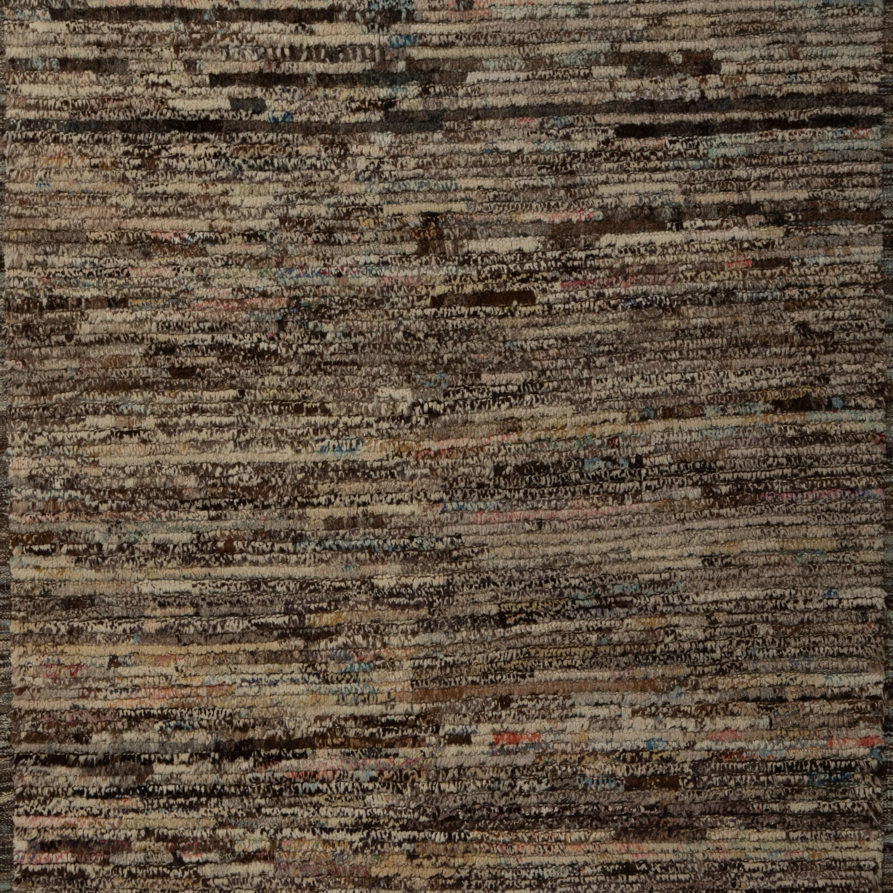 Zameen Patterned Modern Wool Rug - 3'6" x 11'1"